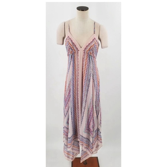 BCBGMaxAzria Dresses & Skirts - BCBGMaxazria Womens Dress Sleeveless Hankerchief Blue Pink Size Medium